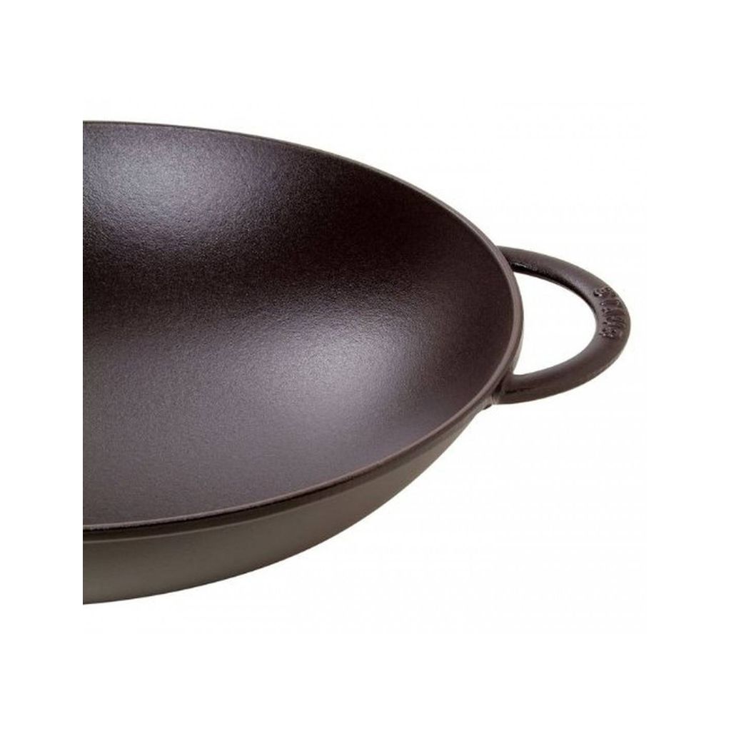 Wok en fonte 37 cm noir mat - Visuel 2